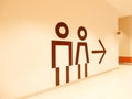 Public toilet male and female direction icon, large public toilet sign Royalty Free Stock Photo