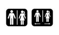 Public toilet man woman arrow direction icon pictogram. Restroom access sign symbol stick figure silhouette vector set