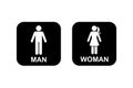 Public toilet man woman gender icon set vector illustration. Restroom sign symbol stick figure silhouette pictogram Royalty Free Stock Photo