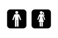 Public toilet man woman icon set vector illustration. Restroom sign symbol stick figure silhouette pictogram Royalty Free Stock Photo