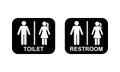 Public toilet man woman icon vector illustration. Restroom sign symbol stick figure silhouette pictogram Royalty Free Stock Photo