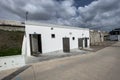 Public toilets with the doors open in Portugal