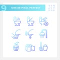 Public toilets service pixel perfect gradient linear vector icons set Royalty Free Stock Photo