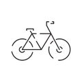 Public Transport bicycle Vector Line Icons. traffic symbol Editable Stroke and travel Royalty Free Stock Photo