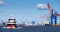 Public transport boat at the harbor of Hamburg, Germany Royalty Free Stock Photo