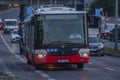 Public transport bus in capital in sunrise color morning in Prague CZ 2023 09 29 Royalty Free Stock Photo