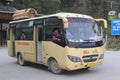 Public transport by oldtimer bus near Dazhai, Longsheng and Guilin, China Royalty Free Stock Photo