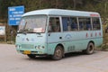 Public transport by retro bus near Longsheng and Guilin, China