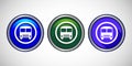 Public Transport Bus Icon Button Set Design Illustration Royalty Free Stock Photo