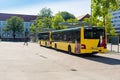 Public transport. Buses at the bus stop. Urban traffic in a German city. A city in Hesse. Royalty Free Stock Photo