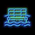 Public Transport Cable Ferry neon glow icon illustration