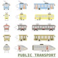 Public transport. Color icons of public transport. Vector illustration of public transport Royalty Free Stock Photo