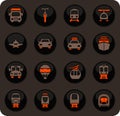 Public transport icons set Royalty Free Stock Photo