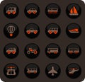 Public transport icons set Royalty Free Stock Photo