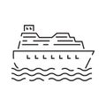 Public Transport ferry and ship Vector Line Icons. Traffic symbol Editable Stroke and travel