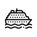 Public Transport Ferry Vector Thin Line Sign Icon