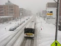 Public transport in heavy Snow Storm at UWM