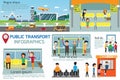 Public transport infographics. Detail of public transportation