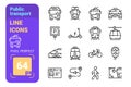 Public transport line icons set