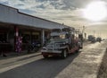 Public transport in Philippines - jeepney on the street of Bantayan Royalty Free Stock Photo