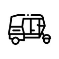 Public Transport Rickshaw Vector Thin Line Icon