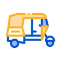 Public Transport Rickshaw Vector Thin Line Icon