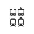 Public transport simple black vector icons.
