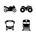 Public Transport. Simple Related Vector Icons