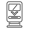 Public transport ticket validating machine icon showing ticket validation
