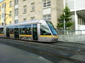 LUAS Public transport tram in Dublin Royalty Free Stock Photo