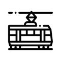 Public Transport Tramway Vector Thin Line Icon