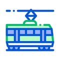 Public Transport Tramway Vector Thin Line Icon Royalty Free Stock Photo