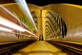 Public transport on Troja Bridge in Prague Royalty Free Stock Photo