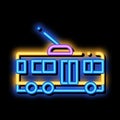 Public Transport Trolley Bus neon glow icon illustration Royalty Free Stock Photo