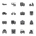 Public transport vector icons set Royalty Free Stock Photo