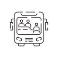 Public transport vehicles bus vector line icon. Traffic symbol and travel Royalty Free Stock Photo