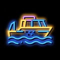 Public Transport Water Taxi neon glow icon illustration