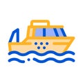 Public Transport Water Taxi Vector Thin Line Icon