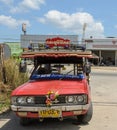 Public transport of wooden minibus in Thailand