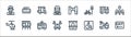 public transportation line icons. linear set. quality vector line set such as exit, disabled, sharing, helicopter, train, rickshaw