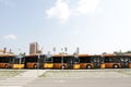 Public transportation new busses front Royalty Free Stock Photo