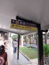 Public Transportation sign in Jakarta Indonesia Mass Rapid Train Light Rapid Busway no busy hour