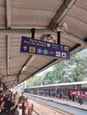 Public Transportation sign in Jakarta Indonesia Mass Rapid Train Light Rapid Busway no busy hour