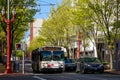 Public transportation, TriMet Max Train, in downtown Portland, Oregon Royalty Free Stock Photo