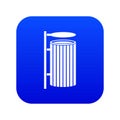 Public trash can icon digital blue