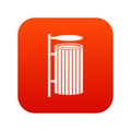 Public trash can icon digital red