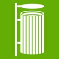 Public trash can icon green