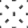 Public trash can pattern seamless black