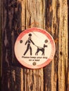 Public walking wooden sign post dog sign please keep your dog on