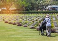 Public war cemetery historical monuments of allied prisoners of the world war II in Thailand